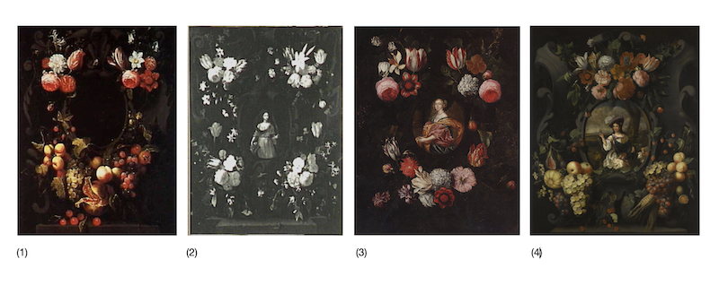 Ghirlanda di fiori con cartiglio